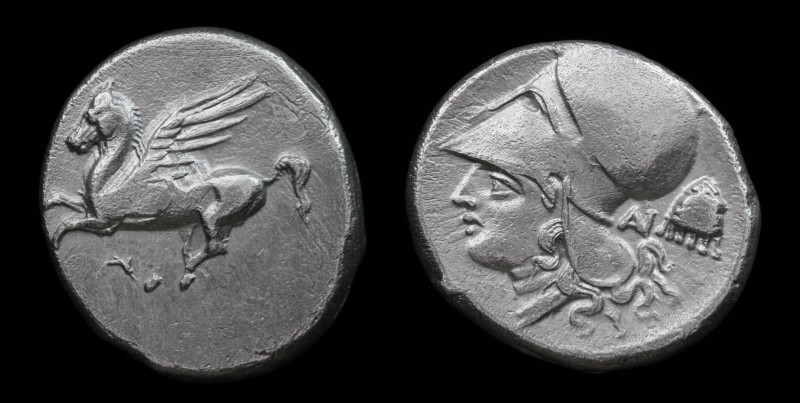 AKARNANIA, Anaktorion, c. 320-280 BCE, AR Stater. 8.31g, 21.5mm.
Obv: AN (ligat...
