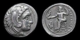 KINGS of MACEDON: Alexander III ‘the Great’, 336-323 BCE, AR Tetradrachm, Struck under Antipater circa 325-323 BCE. 17.17g, 26mm. Amphipolis mint. Lif...