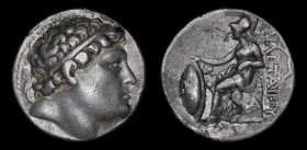 KINGS of PERGAMON: Eumenes I (263-241 BCE), AR Tetradrachm. 16.76g, 29mm.
Laureate head of Philetairos right
Athena seated left on throne inscribed ...