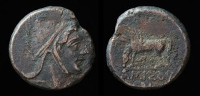 PONTOS, Amisos: Mithridates VI Eupator (120-65 BCE), AE23, issued c. 85-65 BCE. 10.4g, 22.6mm.
Obv: Helmeted head of Perseus right.
Rev: Pegasos gra...