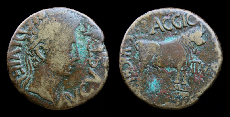 HISPANIA CITERIOR, Celsa: Augustus (27 BCE-14 CE), AE As, L. Baggius and Mn. Fla...