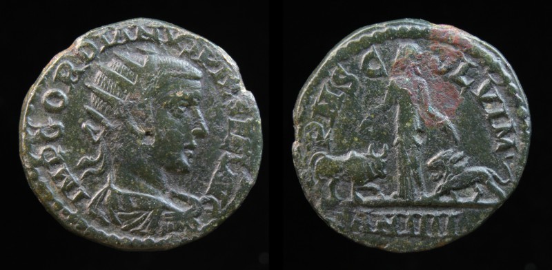 MOESIA SUPERIOR, Viminacium: Gordian III (238-244), AE23, issued 243. 8.2g, 23.4...