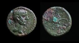 MYSIA, Kyzikos: Uncertain emperor (Augustus, Caligula, or Claudius), 1st century CE. 2.48g, 15mm.
Obv: NEOY ΘEOY; bare head right.
Rev: K - Y / Z - ...