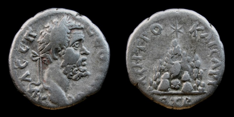 CAPPADOCIA, Caesarea: Septimius Severus (193-211), AR drachm, issued 194. 3.43g,...