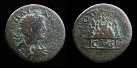 CAPPADOCIA, Caesarea: Elagabalus (218-222), Dated RY 5 (AD 222). 10.99g, 26.5mm.
Obv: Laureate, draped, and cuirassed bust right; uncertain countermar...