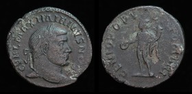 INVASION COINAGE: Galerius as Caesar (293-305), AE follis, issued c. 294-296. Continental mint (Lyons or Boulogne?), 8.16g, 27.5mm. Very rare (only 2 ...