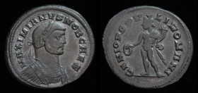 LONDON TETRARCHIC: Galerius as Caesar (293-305), AE follis, issued c. 296-303 (296?). London, 9.58g, 28mm. Some silvering.
Obv: MAXIMIANVS NOB CAES; ...