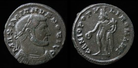 LONDON TETRARCHIC: Galerius as Caesar (293-305), AE follis, issued c. 303-305. London, 10.19g, 26.5mm.
Obv: MAXIMIANVS NOBIL C; Laureate and cuirassed...