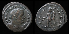 LONDON TETRARCHIC: Maximianus, 2nd reign (307-8), AE Follis, issued 308-9. London, 6.81g, 26.5mm.
Obv: D N MAXIMIANO P F S AVG, laureate and cuirasse...