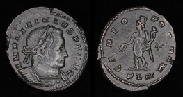 LONDON TETRARCHIC: Licinius I (308-324), AE follis, issued late 311-312. London, 4.51g, 23.5mm.
Obv: IMP LICINIVS P F AVG; Laureate and cuirassed bus...