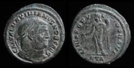 OTHER TETRARCHIC: Galerius as Caesar (293-305), AE follis, issued 296-7. Heraclea, fourth officina, 9.64g, 28mm.
Obv: GAL VAL MAXIMIANVS NOB CAES, lau...