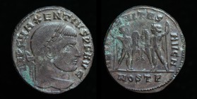 OTHER TETRARCHIC: Maxentius (306-312), AE follis. Ostia, first officina, 6.93g, 24mm.
Obv: IMP C MAXENTIVS P F AVG; laureate head right.
Rev: AETERNIT...