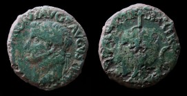 Tiberius (14-37), AE As, issued 35-36 AD. Rome, 8.70g, 27mm.
Obv: TI CAESAR DIVI AVG F AVGVST IMP VIII; laureate head left.
Rev: PONTIF MAX TR POT XXX...