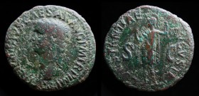 Claudius (41-54), AE Dupondius, issued 50-54 AD. Rome, 9.15g.
Obv: TI CLAVDIVS CAESAR AVG PM TR P IMP PP; Bare head left.
Rev: CONSTANTIAE AVGVSTI; Co...