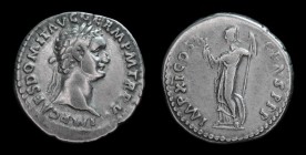 Domitian (81-96), AR Denarius, issued in 86. Rome, 3.4g, 20.1mm. 
Obv: IMP CAES DOMIT AVG GERM P M TR P V, laureate head right. 
Rev: IMP XI COS XII C...