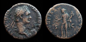 Domitian (81-96), AE As, issued 92-94. Rome, 11.28g, 26mm. 
Obv: IMP CAES DOMIT AVG GERM COS XVI CENS PER P P, laureate head right.
Rev: MONETA AVGVST...