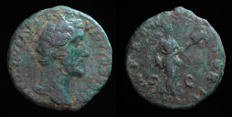 Antoninus Pius (138-161), AE As, issued 143-144. Rome, 10.07g, 26mm.
Obv: ANTONI...