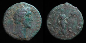 Antoninus Pius (138-161), AE As, issued 143-144. Rome, 10.07g, 26mm.
Obv: ANTONINVS AVG PIVS P P TR P COS III; Laureate head right.
Rev: IMPERATOR II;...