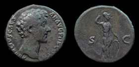 Marcus Aurelius, as Caesar (139-161), AE As, issued 145. Rome, 11.47g, 26mm.
Obv: AVRELIVS CAESAR AVG P II F COS II; Bare head right.
Rev: Minerva s...