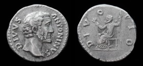 Divus Antoninus Pius, 162 CE (consecration issue under Aurelius and Verus), AR Denarius. Rome, 3.33g, 18.5mm.
Obv: DIVVS ANTONINVS, bare head right, s...