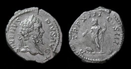 Septimius Severus (193-211), AR Denarius, issued 205. Rome, 3.37g, 19mm. 
Obv: Laureate head right 
Rev: Jupiter standing facing, head left, holding t...