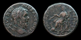 Septimius Severus (193-211), AE As, issued 211. Rome, 11.96g, 24.5mm.
Obv: SEVERVS PIVS AVG BRIT; laureate head right.
Rev: FORT RED P M TR P XIX CO...