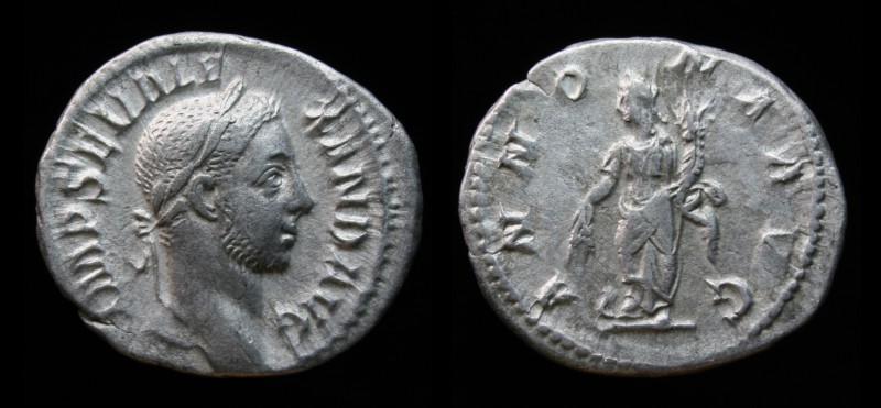 Severus Alexander (222-235), AR Denarius, issued 226. Rome, 3.01g, 19mm.
Obv: IM...