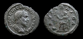 Pupienus (238), AR Denarius. Rome, 2.26g, 20mm. 
Obv: IMP C M CLOD PVPIENVS AVG Laureate, draped and cuirassed bust of Pupienus to right, seen from be...
