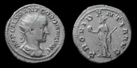 Gordian III (238-244), AR antoninianus, issued 238 (first emission). Rome, 3.36g, 21mm.
Obv: IMP CAES M ANT GORDIANVS AVG; radiate, draped and cuirass...