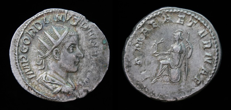 Gordian III (238-244), AR Antoninianus, issued 239. Rome, 4.00g, 22.3mm.
Obv: IM...