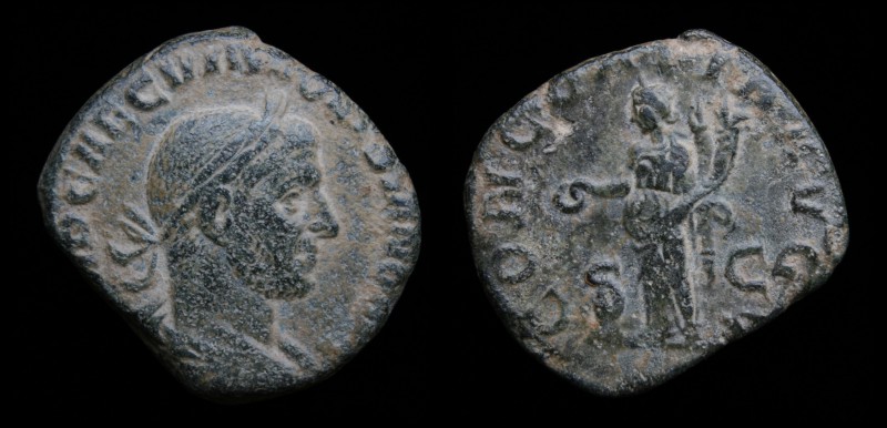 Volusian (249-251), AE Sestertius. Rome, 15.82g, 28.5mm. 
Obv: IMP CAE C VIB VOL...