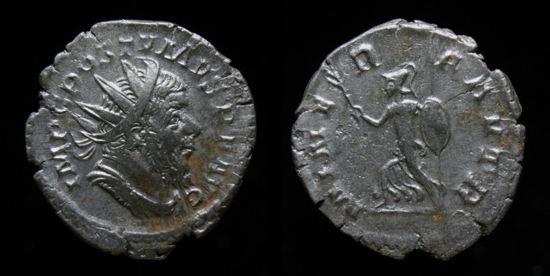 Postumus (253-268), Antoninianus, issued 262. Trier, 3.34g, 23mm.
Obv: IMP C POS...