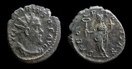 Marius (269), AE antoninianus. Trier, 3.42g, 19mm. 
Obv: IMP C MARIVS P F AVG; Radiate, draped and cuirassed bust of Marius right.
Rev: SAEC FELICITAS...