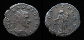 Claudius II Gothicus (268-270), Antoninianus, issued end AD 269 - early 270. Siscia, 3.4g, 19.8mm.
Obv: IMP CLAVDIVS AVG, radiate and cuirassed bust r...