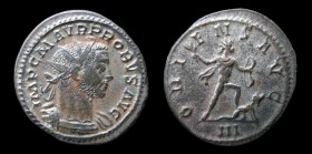 Probus (276-282) Antoninianus. Lugdunum, 3rd officina, 4.29g, 22.5mm. 
Obv: IMP C M AVR PROBVS AVG, radiate and cuirassed bust right.
Rev: ORIENS AVG,...