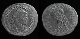 Diocletian (284-305), Antoninianus, issued 288. Ticinum, 4,97g, 24mm. 
Obv: IMP C VAL DIOCLETIANVS AVG; radiate and cuirassed bust right.
Rev: HERCVLI...