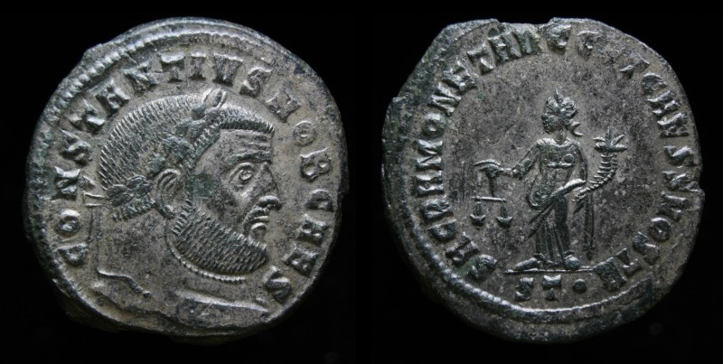 Constantius I Chlorus, as Caesar (293-306), follis, issued 300-303. Ticinum, 9.1...