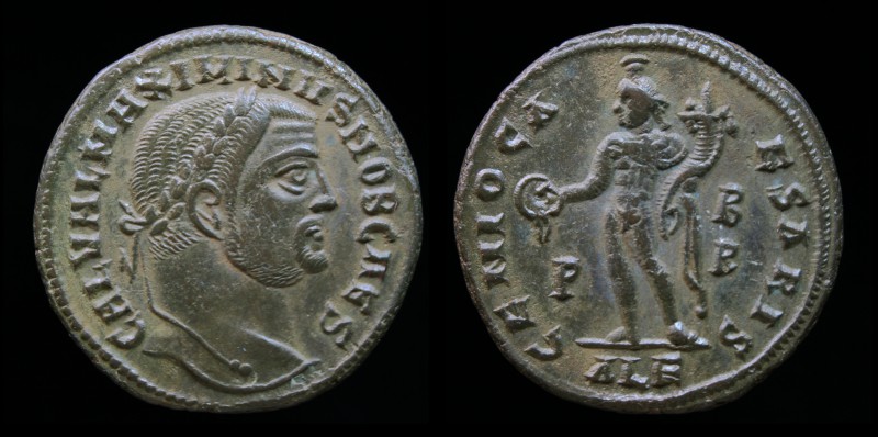 Maximinus II Daia, as Caesar (305-308), AE follis, issued 308. Alexandria, 2nd o...