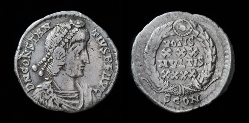 Constantius II (337-361), AR reduced siliqua, issued 355-360.  Arles/Constantia,...