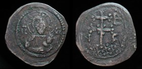 Nicephorus Basilacius or Basilakes (Usurper), 1078, AE Follis. Thessalonica, 6.59g, 31mm. Extremely rare.
Obv: Facing bust of Christ Pantokrator; IC –...
