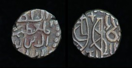 DELHI SULTANATE: Radiyya (Razia) Sultana, 1236-40, billon jital. Delhi, 3.79g, 14mm.
Obv: al-Sultan al-'Azam Radiyyat al-Dunya wa al-Din (in Arabic)....