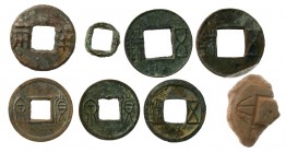 Ancient Chinese lot, Western Han (200 BCE) to Western Wei (556 CE) (8 pieces, value 80 CAD+)
Western Han dynasty:
• Ban Liang (200-180 BCE), small “el...