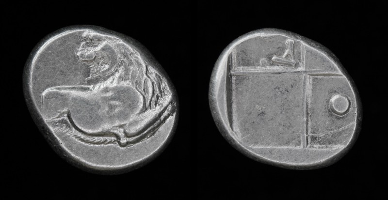 THRACE, Chersonesos, c. 386-338 BCE, AR hemidrachm. 2.42g, 13mm.
Obv: Forepart o...
