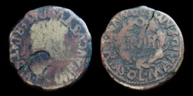 HISPANIA CITERIOR, Turiaso: Augustus, (27 BC - 14 CE), AE As, Lucius Marius and Lucius Novius as duoviri. 13.18g, 26.5mm.
Obv: IMP AVGVSTVS PATER PATR...