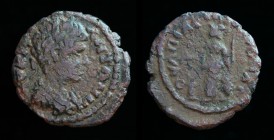 THRACE, Pautalia: Caracalla (198-217),	AE18. 3.20g, 18mm.
Obv: AYT K M ANTΩNIN; Laureate bust right.
Rev: OVΛΠIAC ΠAVTAΛIAC; Athena standing left, hol...