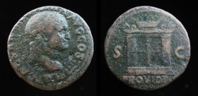 Vespasian (69-79), AE As, issued 72. Lugdunum, 10.75g, 27.6mm. 
Obv: IMP CAESAR VESPASIAN AVG COS IIII, laureate head right; globe at point of neck. 
...