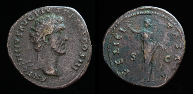 Antoninus Pius (138-161), AE Dupondius, issued 140-144. Rome, 10.23g, 28mm.
Obv:...