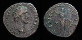 Antoninus Pius (138-161), AE Dupondius, issued 140-144. Rome, 10.23g, 28mm.
Obv: ANTONINVS AVG PIVS P P TR P COS III; Laureate head right.
Rev: FELICI...