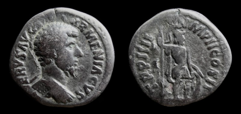 Lucius Verus (161-169), AR Denarius, issued 164. Rome, 2.69g.
Obv: L VERVS AVG A...