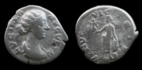 Lucilla (164-182), AR Denarius, issued 164-169. Rome.
Obv: LVCILLA AVGVSTA; draped bust right, hair in a bun.
Rev: VENVS VICTRIX; Venus standing half ...